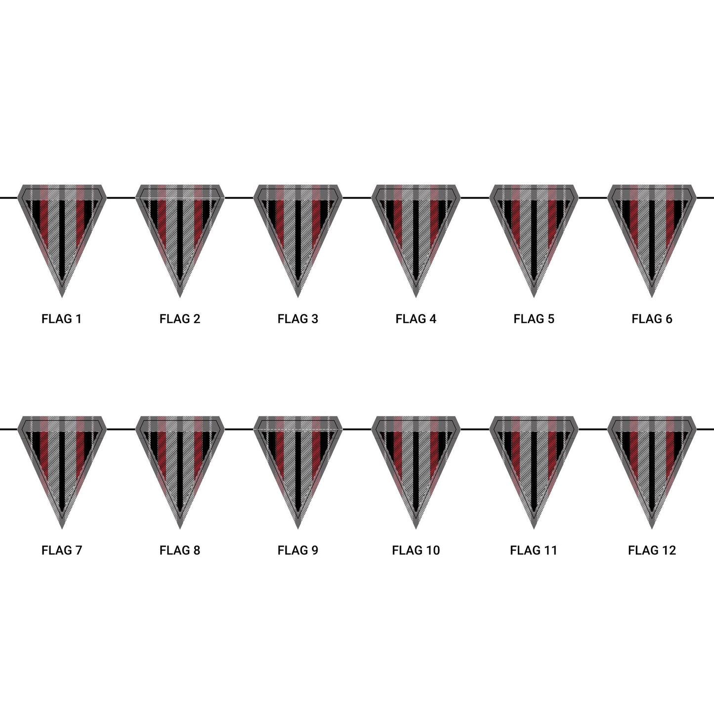 Flag Garland | Red & Black | Stripe