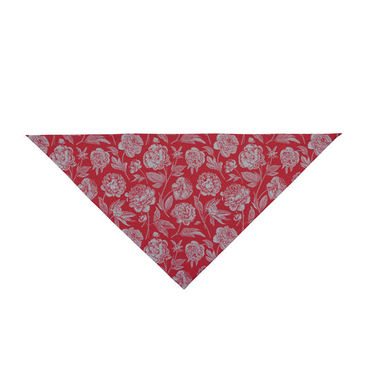Pet Bandana | Red & Gray | Peony