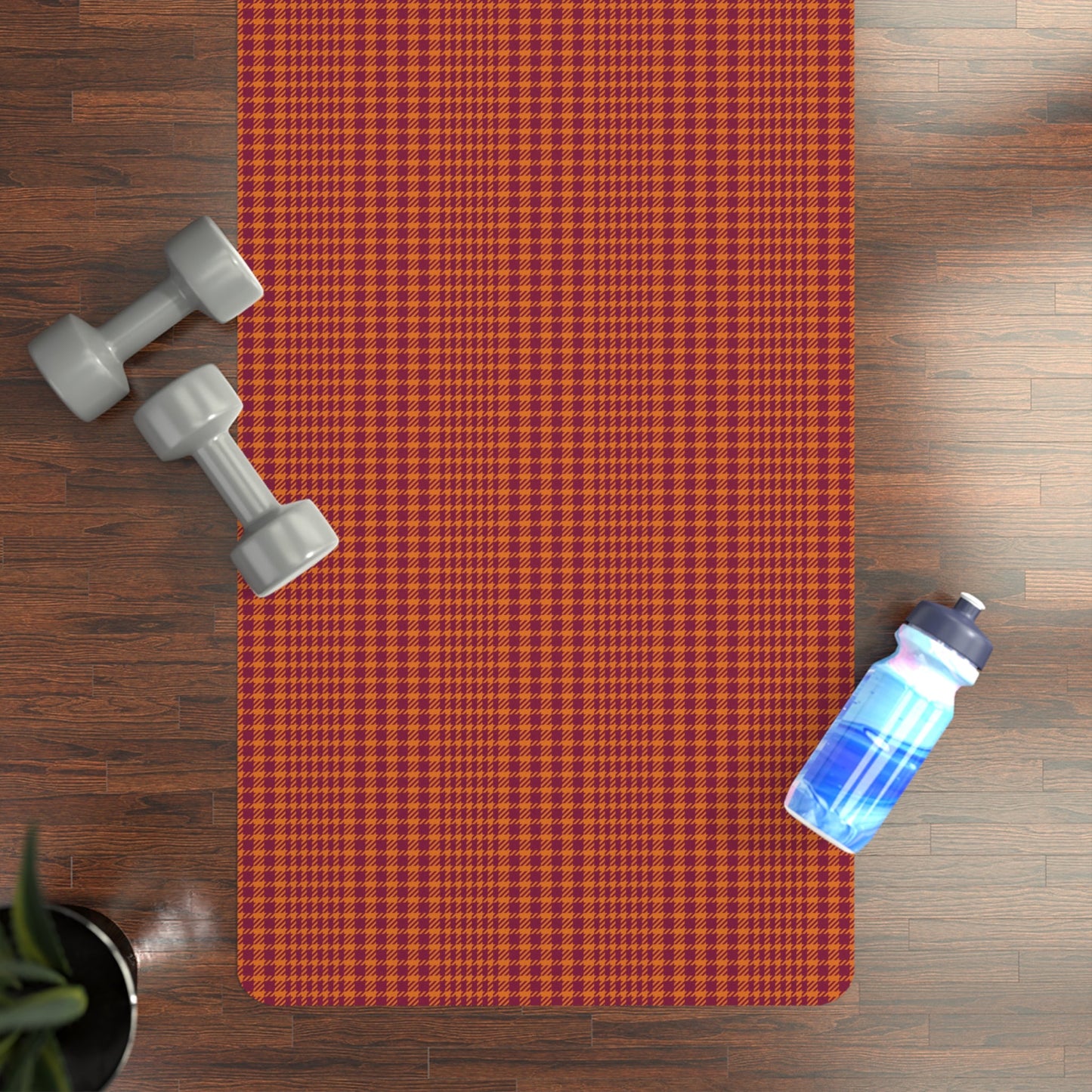 Yoga Mat | Maroon & Orange | Tweed