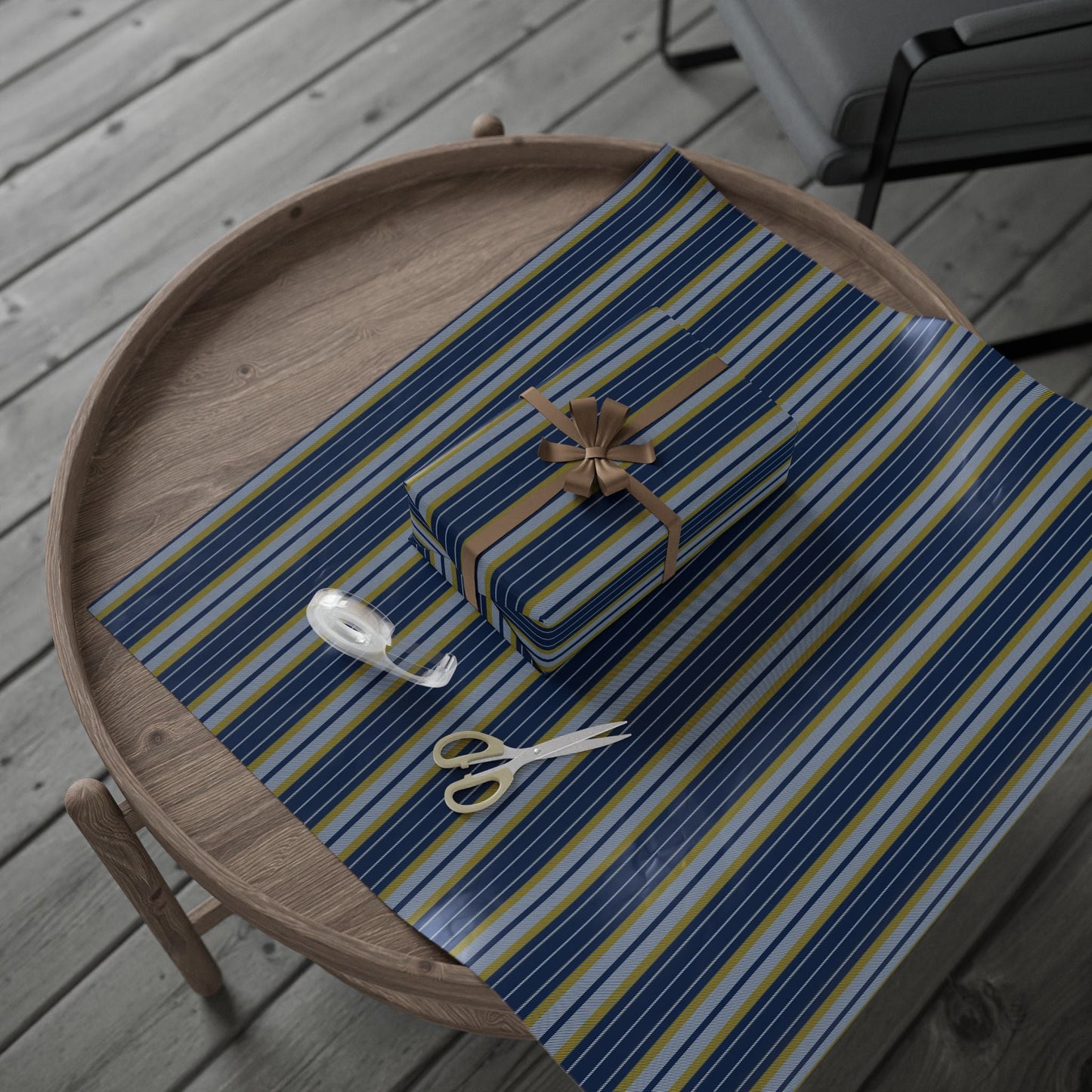 Gift Wrap | Yellow & Blue | Stripe