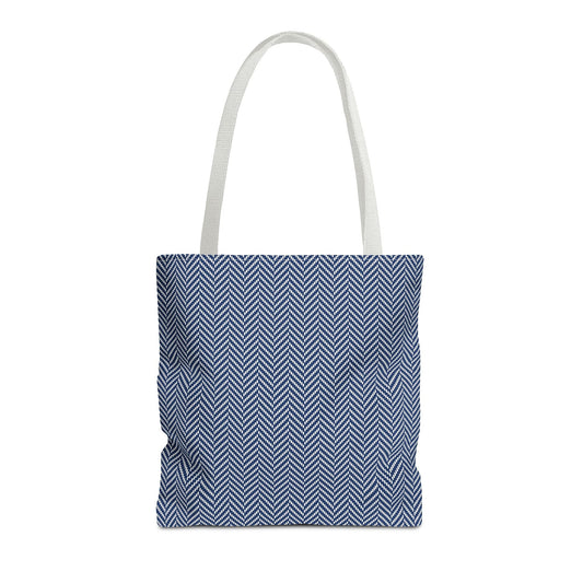 Tote Bags | Navy & White | Herringbone