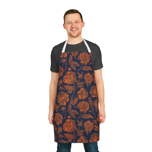 Apron | Orange & Blue | Peony