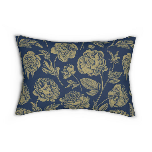 Pillow | Blue & Gold | Peony