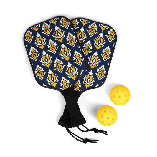 Pickleball Paddle Kit | Yellow & Blue | Ikat
