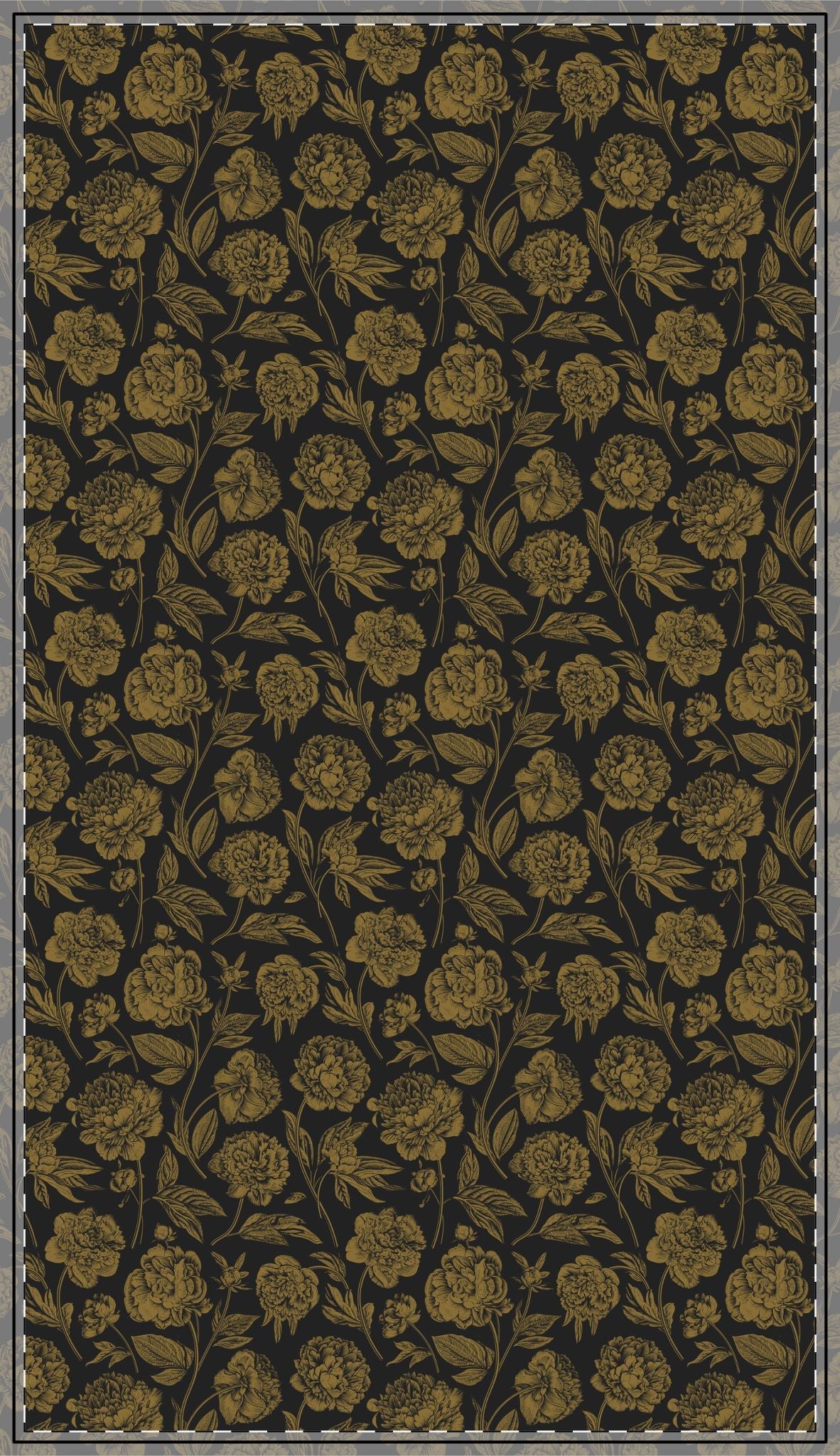 Tablecloth | Black & Gold | Peony