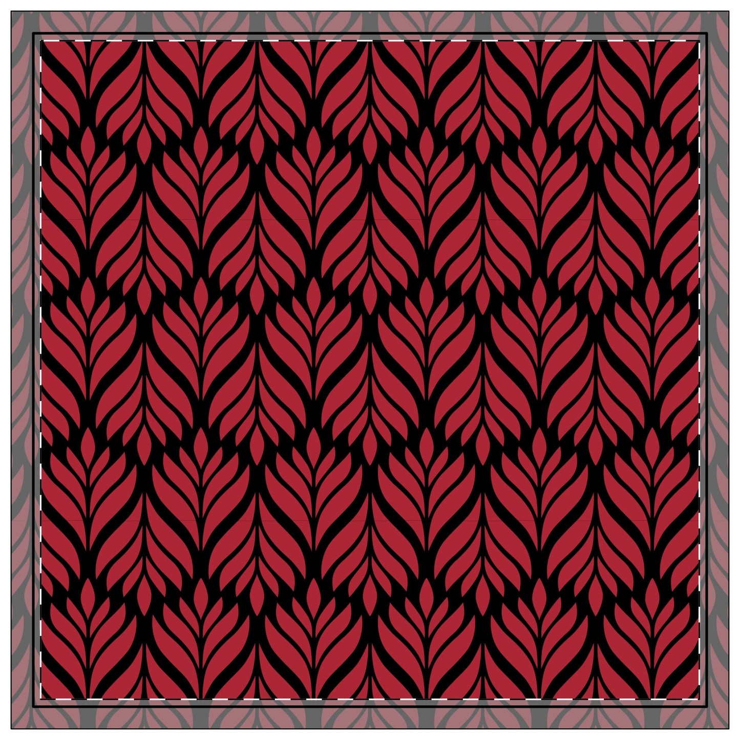 Napkin 4-set | Red & Black | Palm