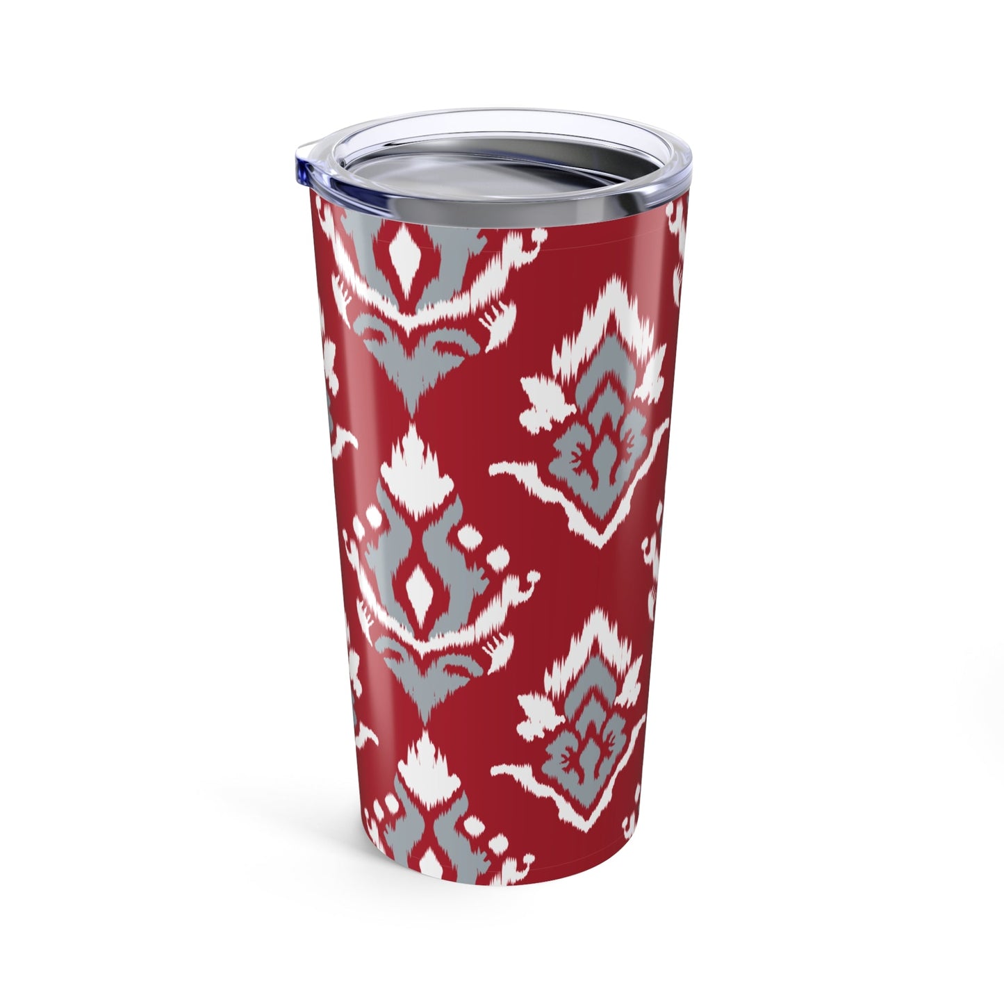 Tumbler | Red & Gray | Ikat