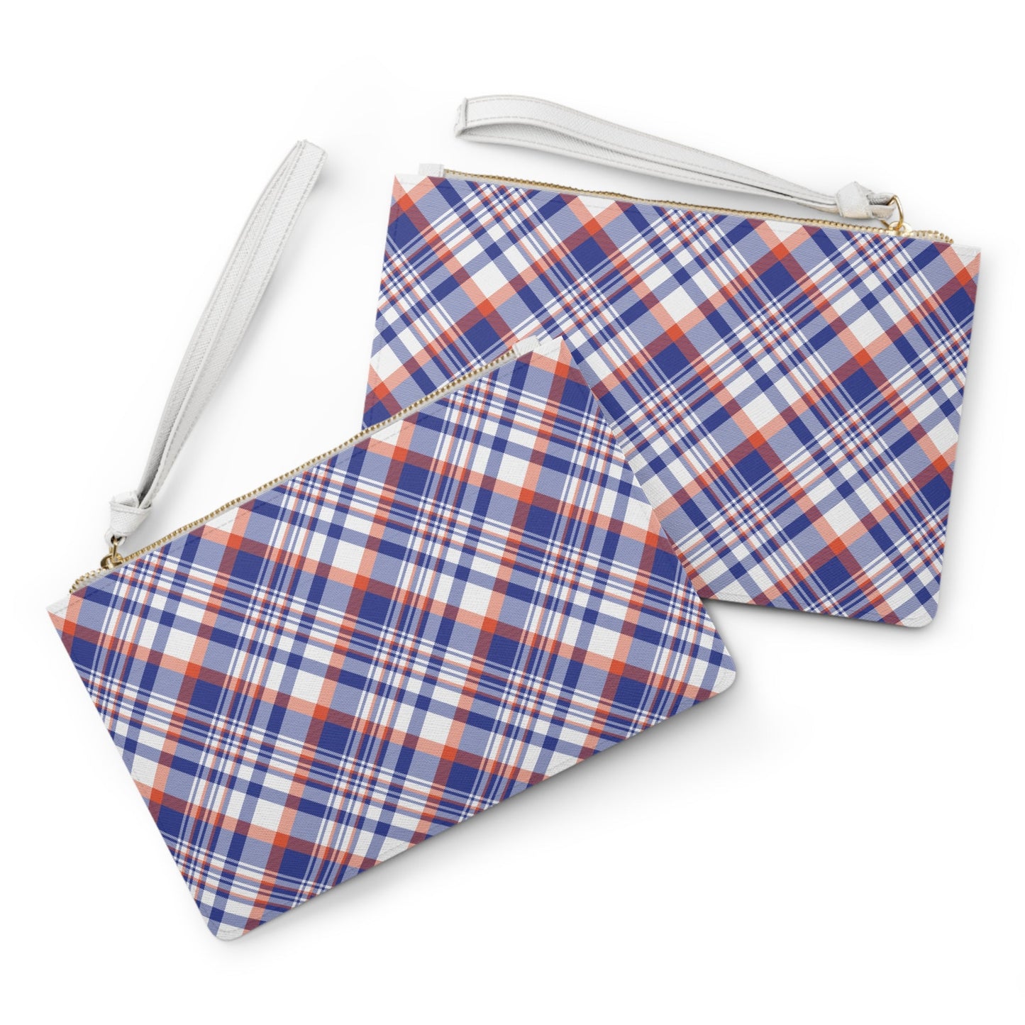 Clutch Bag | Bright Blue & Orange | Tartan