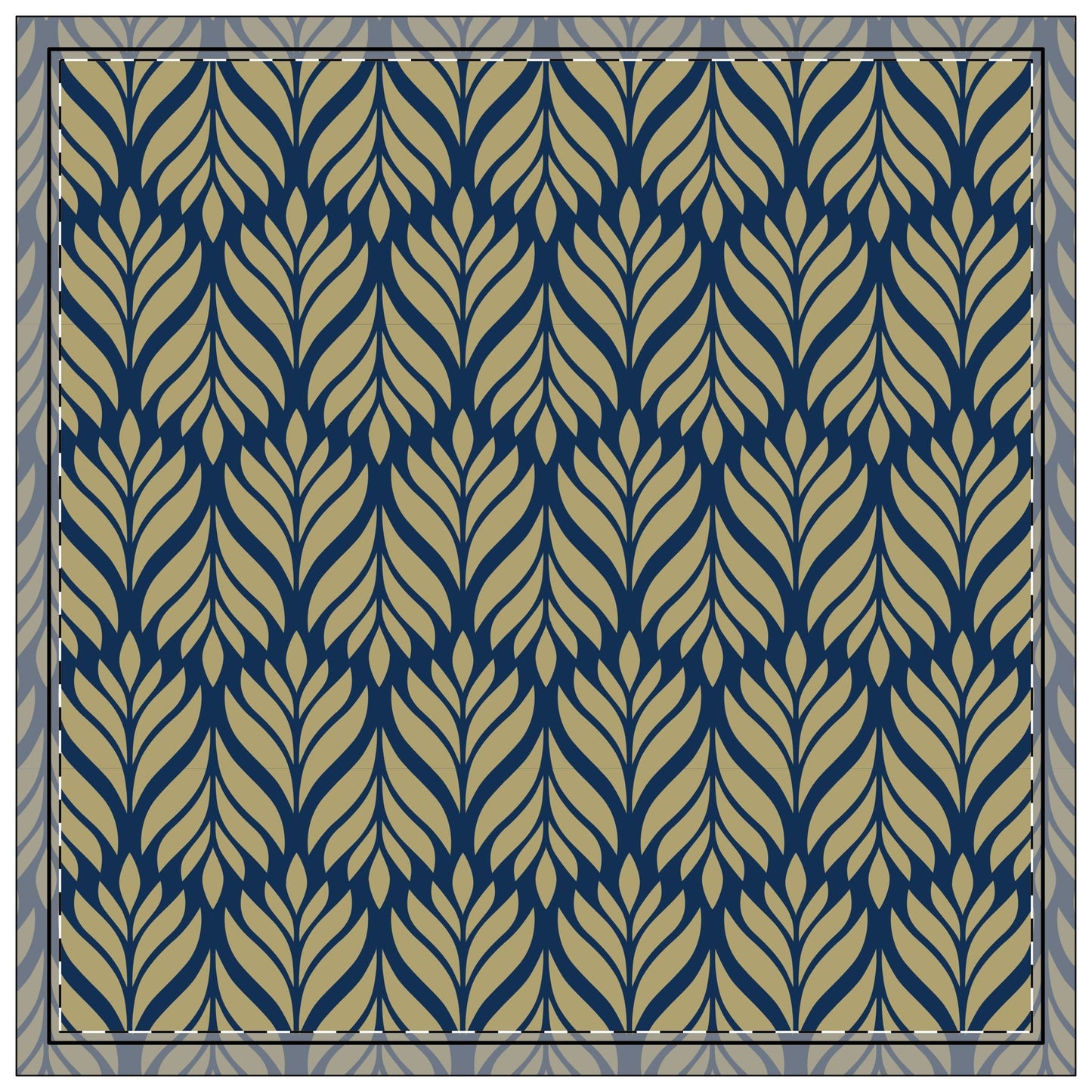 Napkin 4-set | Blue & Gold | Palm