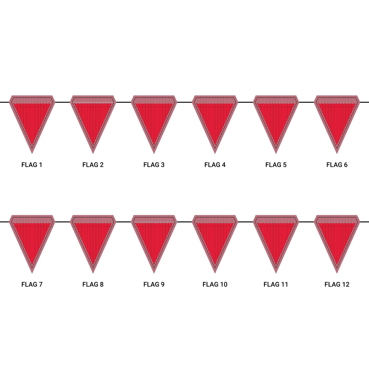 Flag Garland | Red & Black | Pinstripe