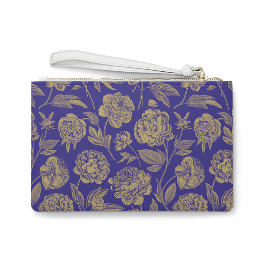 Clutch Bag | Purple & Gold | Peony