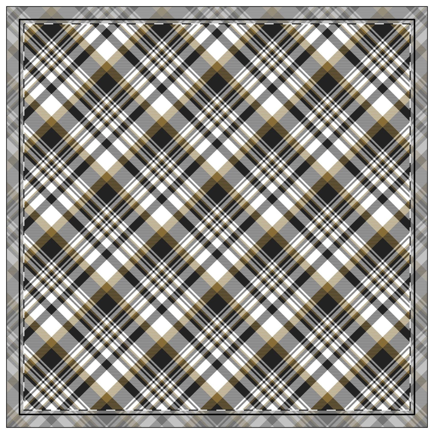 Napkin 4-set | Black & Gold | Tartan