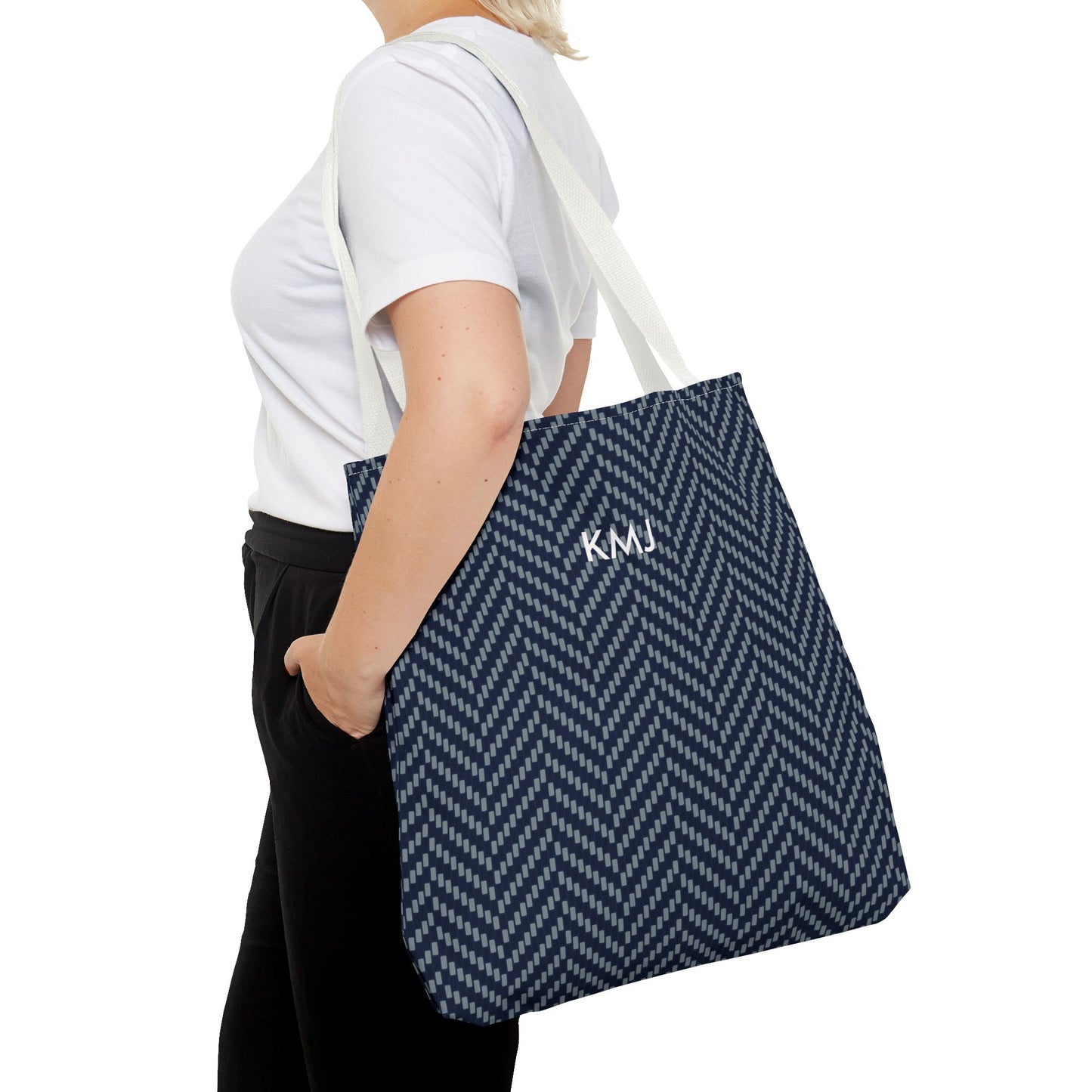 Totes - Personalized | Navy & White | Herringbone