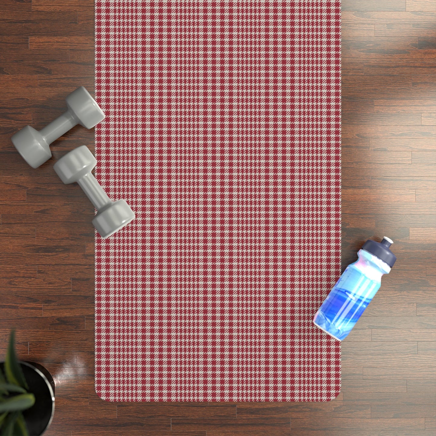 Yoga Mat | Maroon & White | Tweed