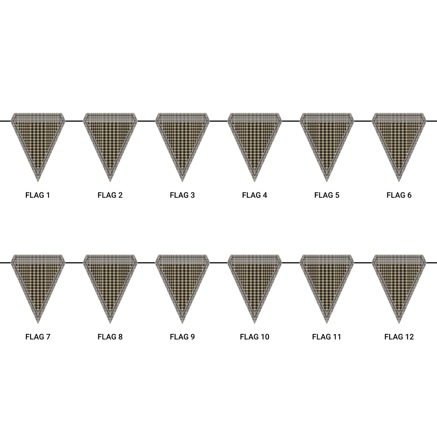Flag Garland | Black & Gold | Tweed