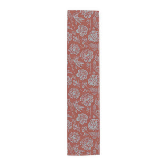 Table Runner | Red & Gray | Peony
