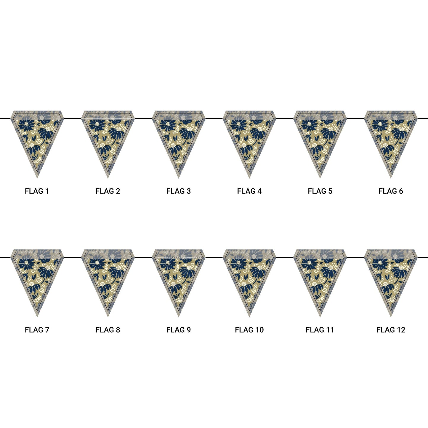 Flag Garland | Gold & Blue | Bellis