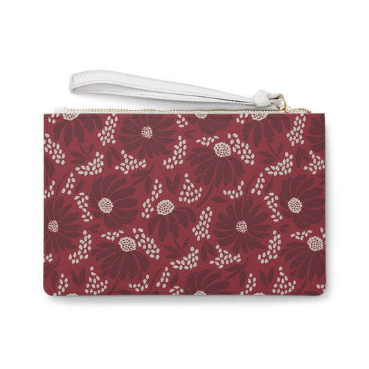 Clutch Bag | Maroon & White | Bellis