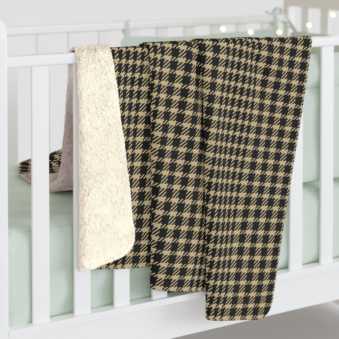 Sherpa Blanket | Black & Gold | Tweed