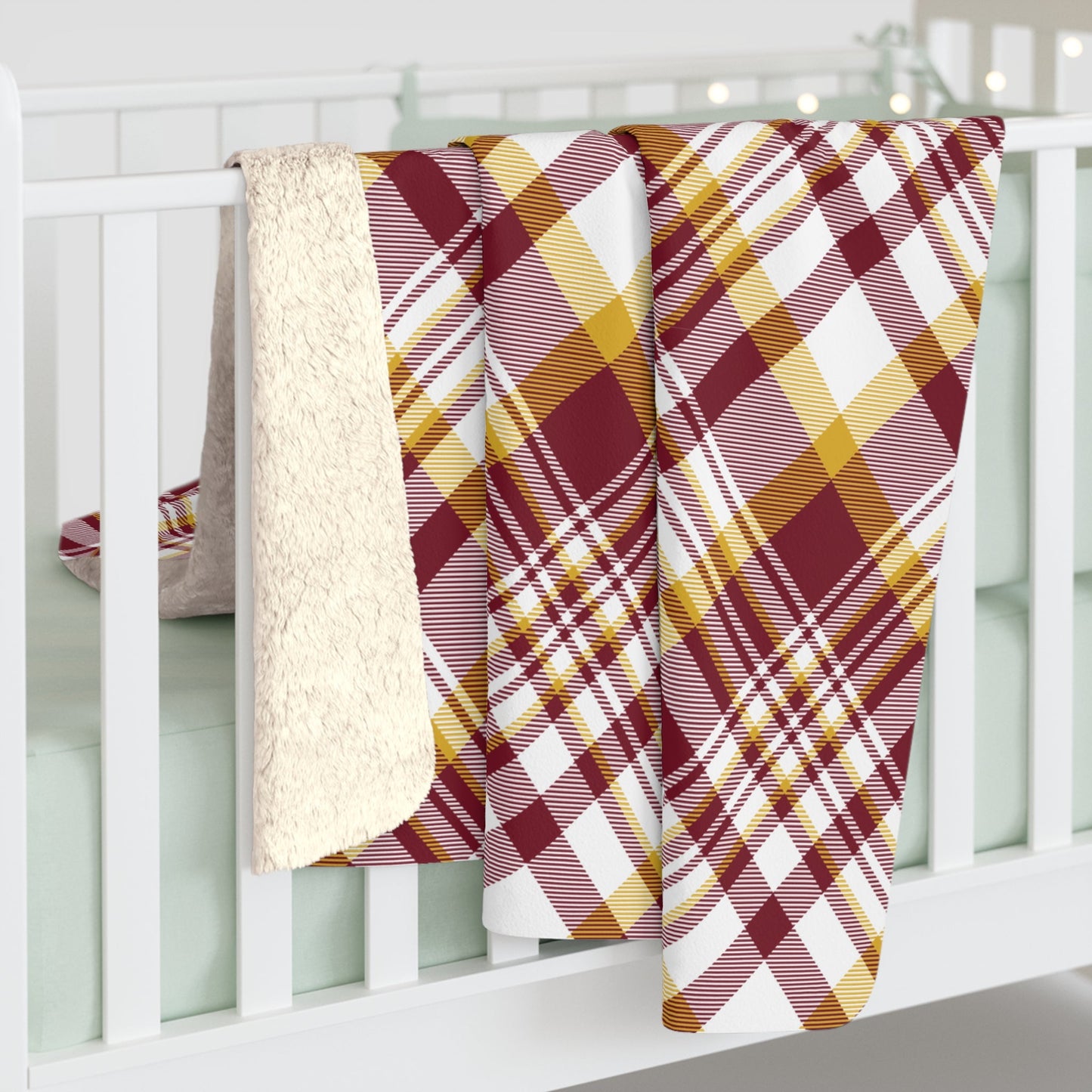 Sherpa Blanket | Red & Yellow | Tartan