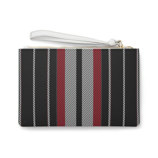 Clutch Bag | Red & Black | Stripe