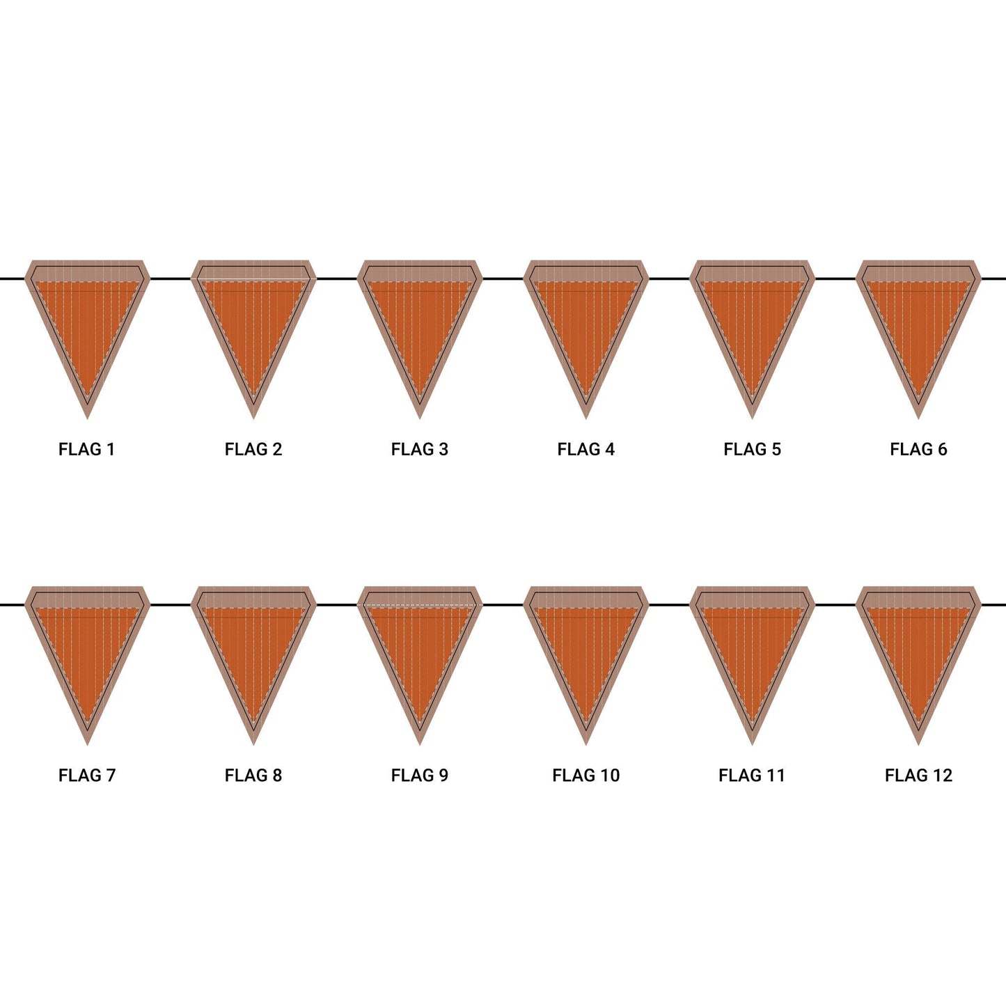 Flag Garland | Dark Orange & White | Pinstripe