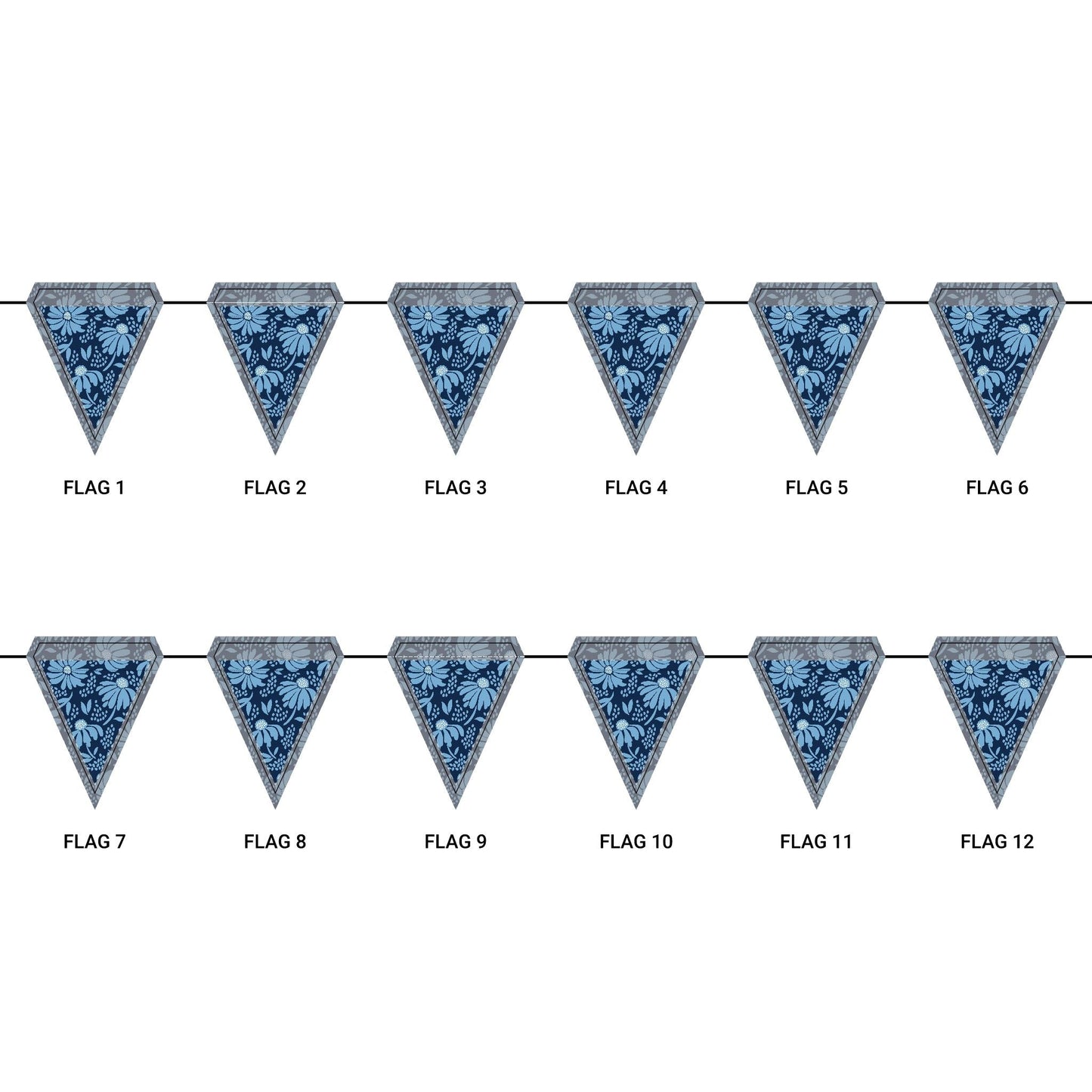 Flag Garland | Light Blue & White | Bellis