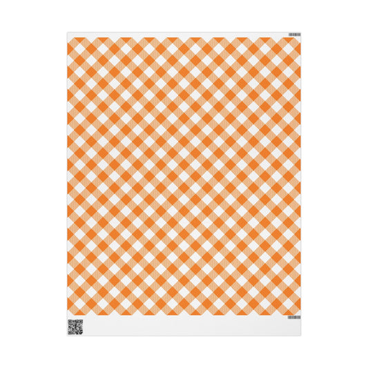 Gift Wrap | Orange & White | Gingham