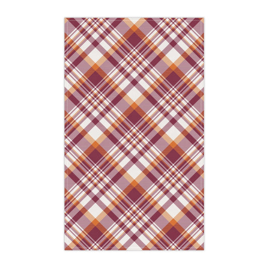 Tea Towels | Maroon & Orange | Tartan