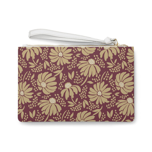 Clutch Bag | Maroon & Gold | Bellis