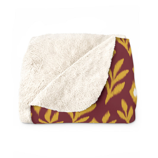 Sherpa Fleece Blanket- Personalized | Red & Yellow | Laurel