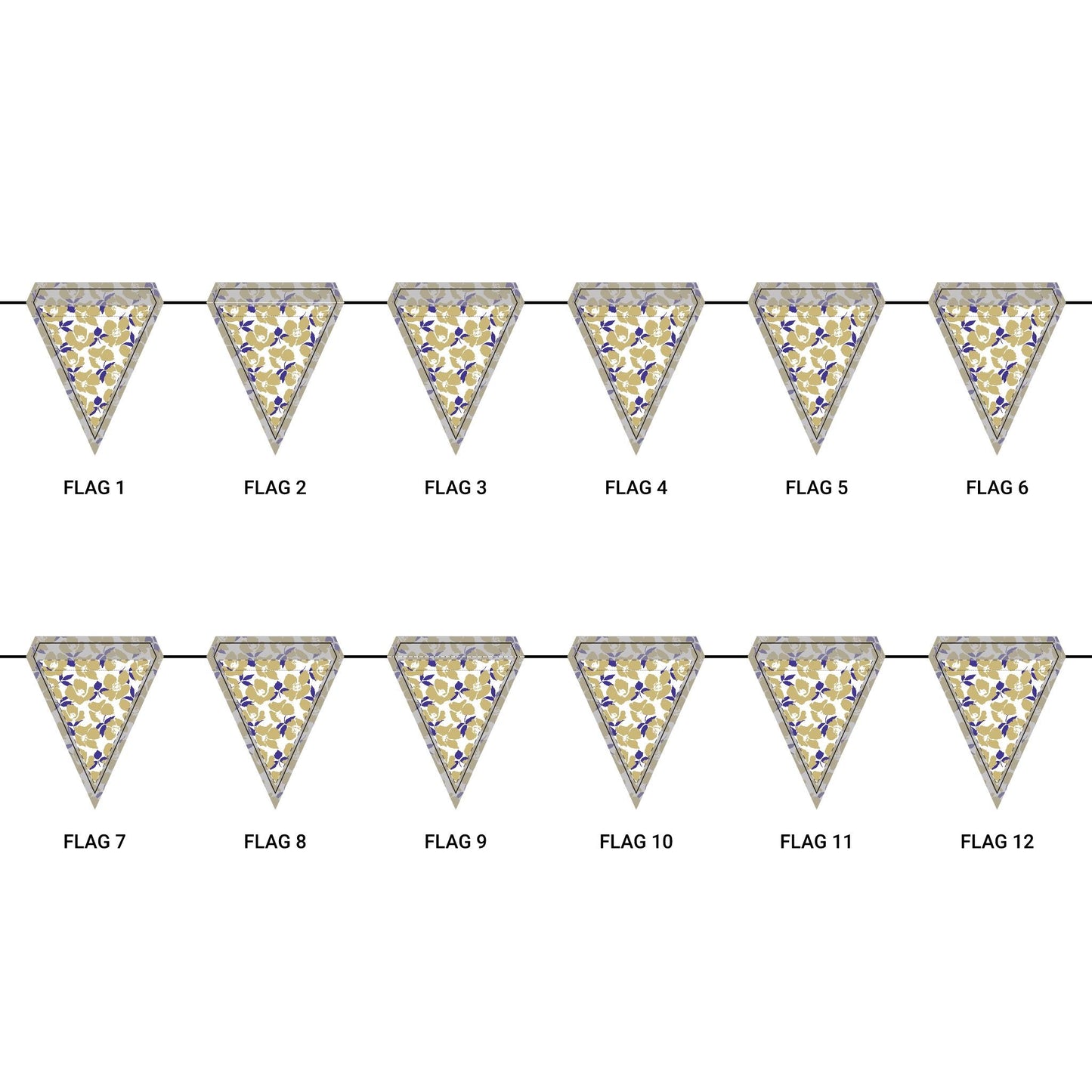 Flag Garland | Purple & Gold | Poppy