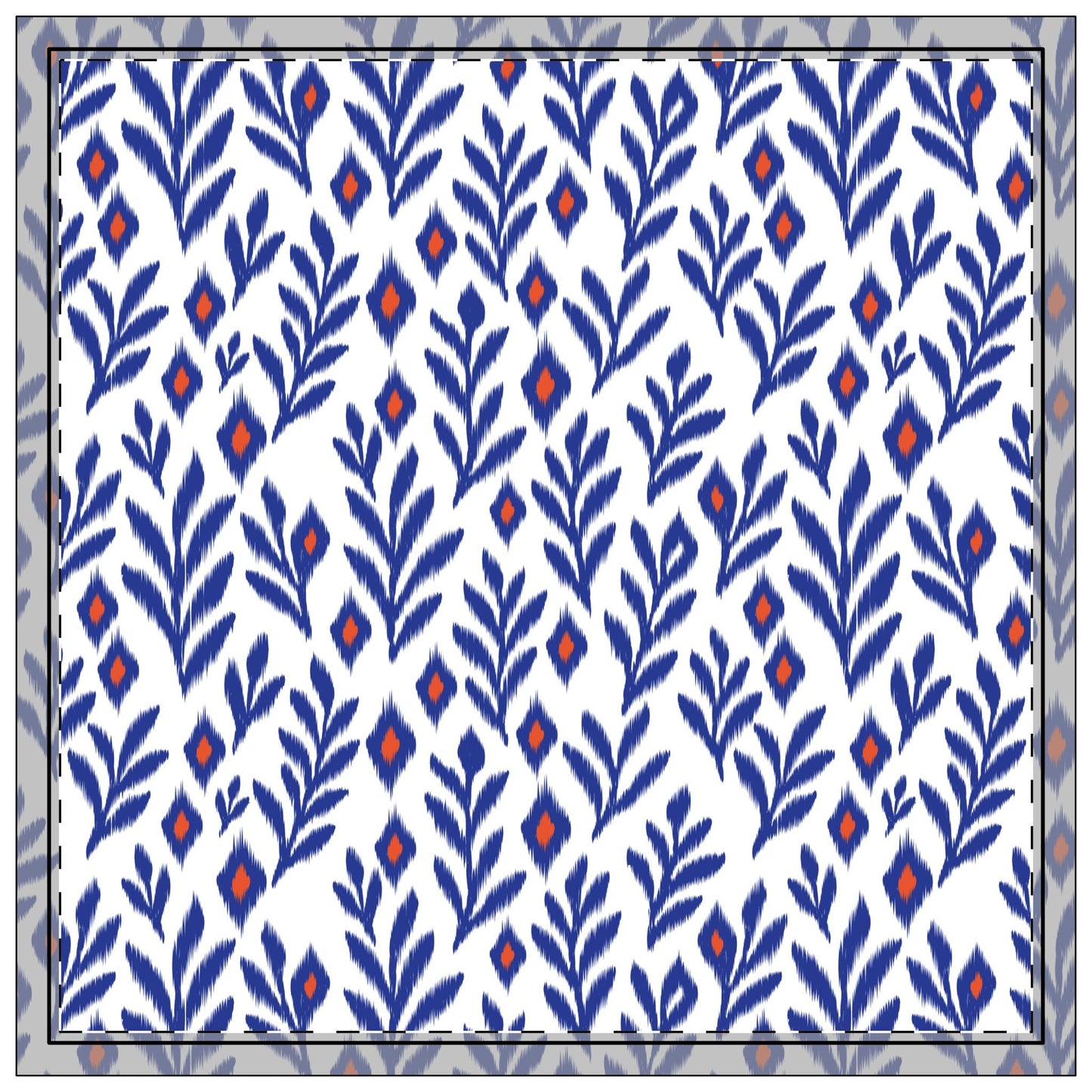 Napkin 4-set | Bright Blue & Orange | Laurel