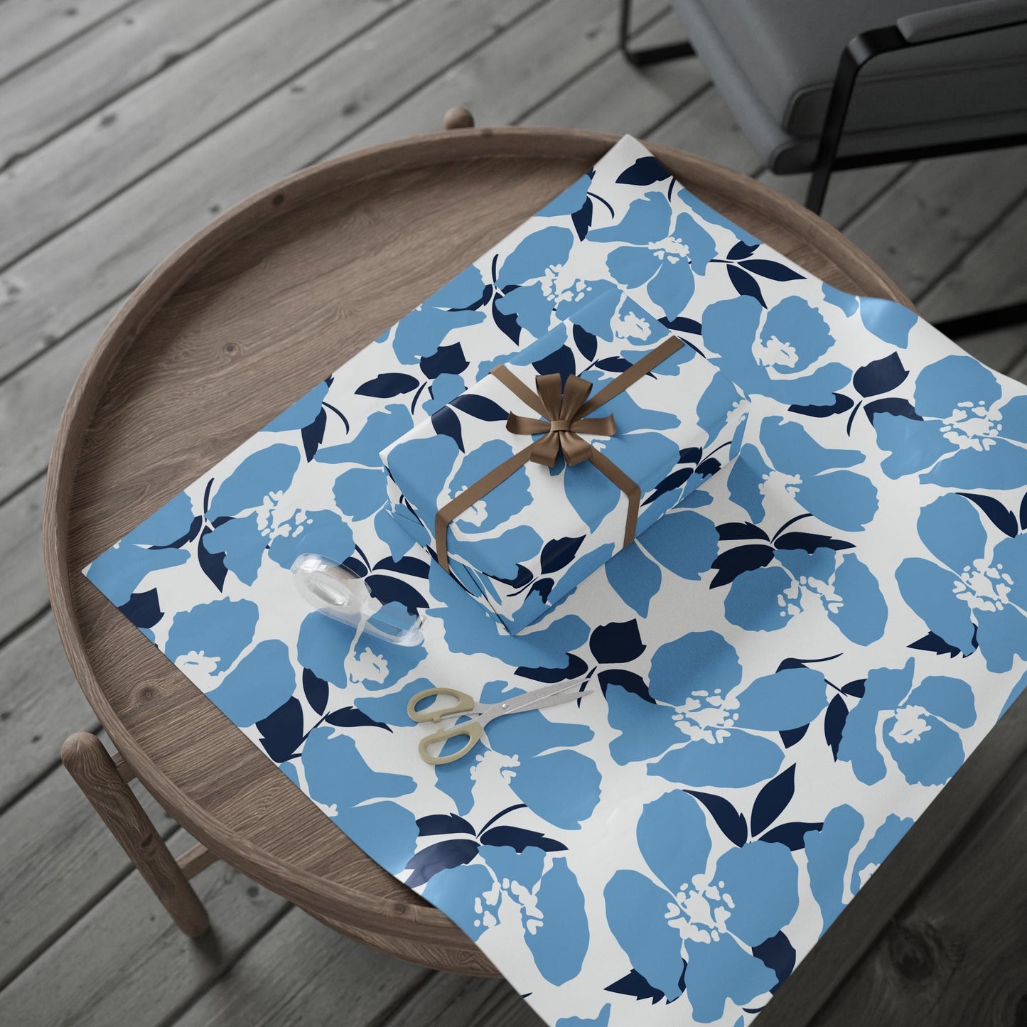 Gift Wrap | Light Blue & White | Poppy