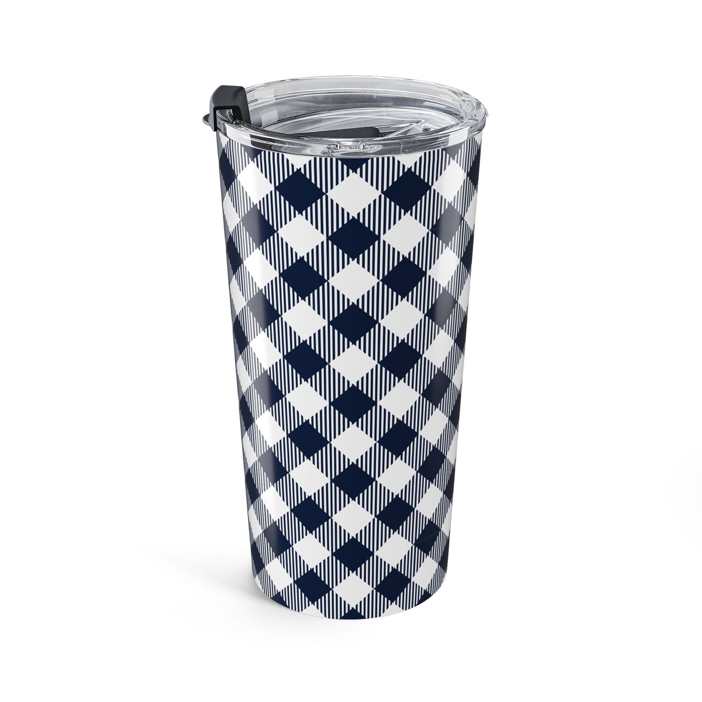 Tumbler | Navy & White | Gingham
