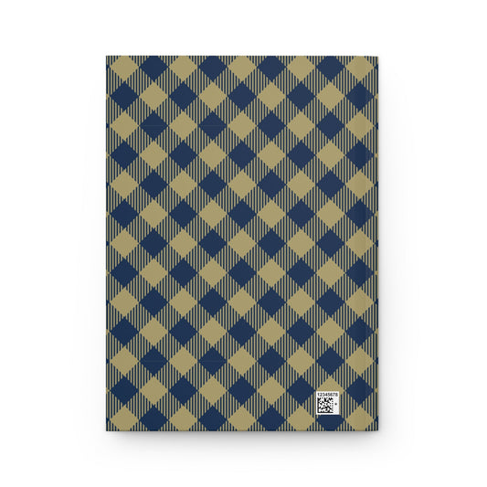 Hardcover Journal | Blue & Gold | Gingham