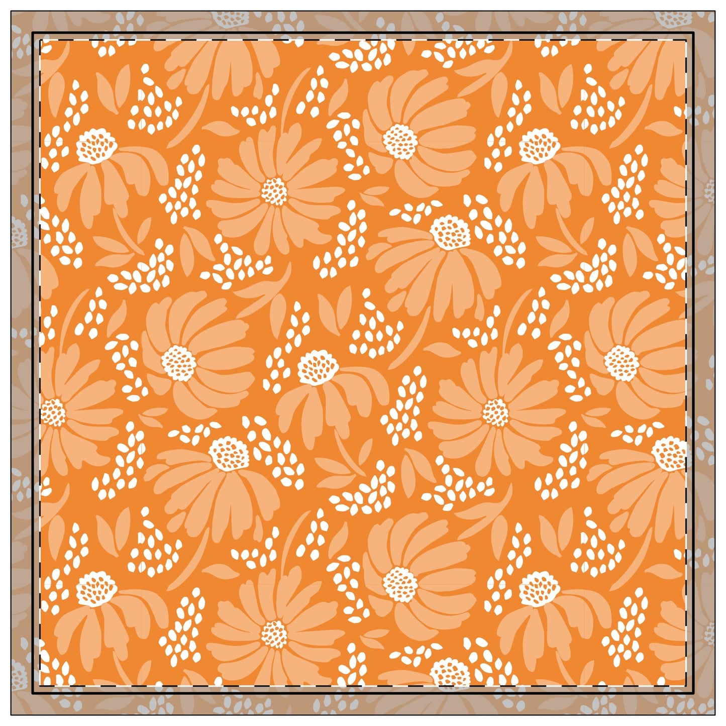 Napkin 4-set | Orange & White | Bellis