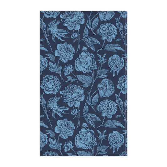 Tea Towels | Light Blue & White | Peony