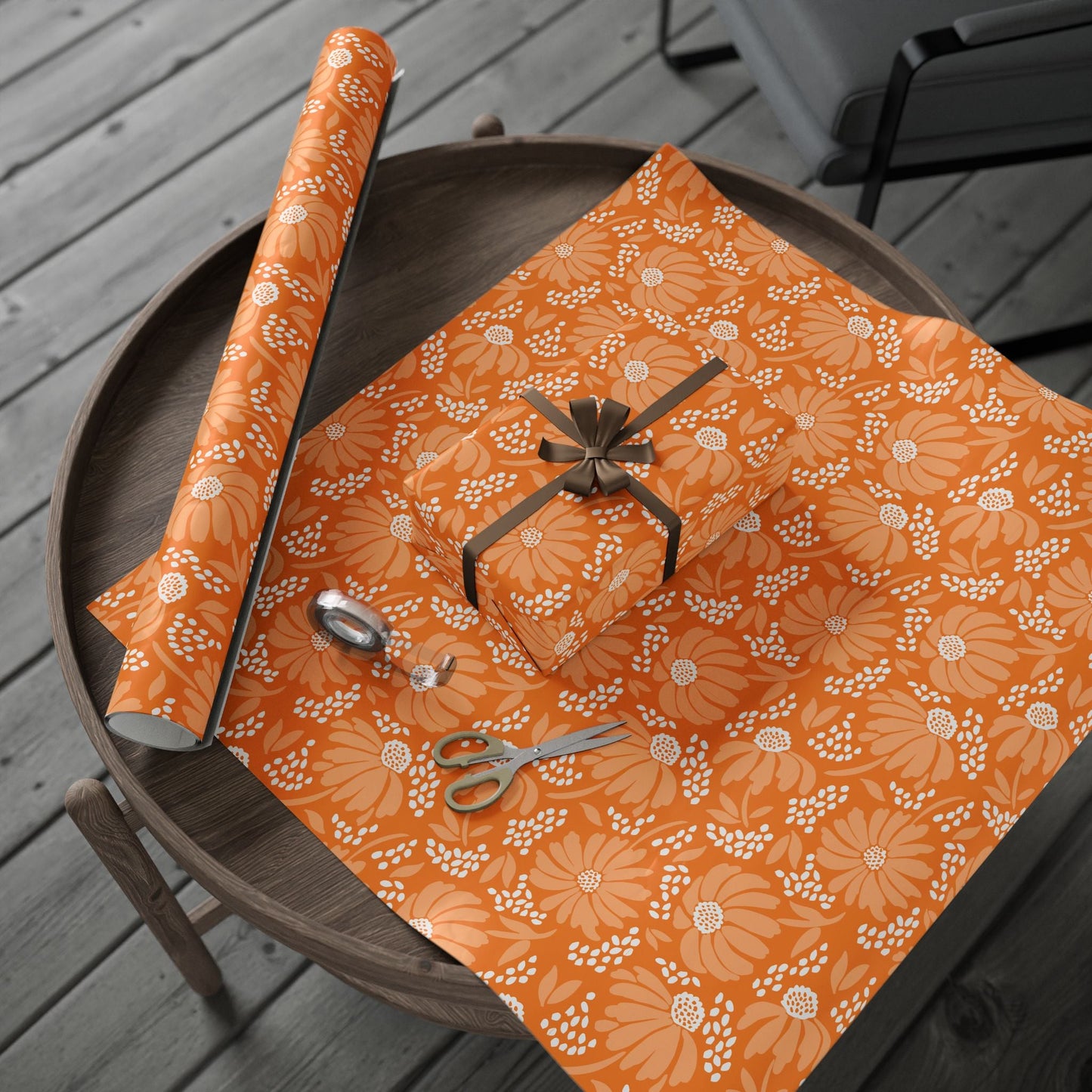 Gift Wrap | Orange & White | Bellis