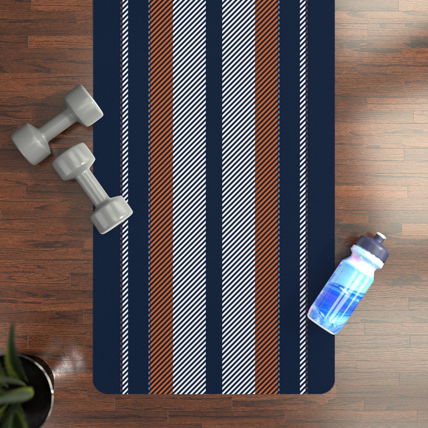 Yoga Mat | Orange & Blue | Stripe