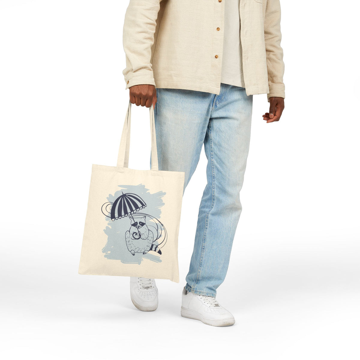 NYP Canvas Tote | Raccoon Umbrella (Blue)