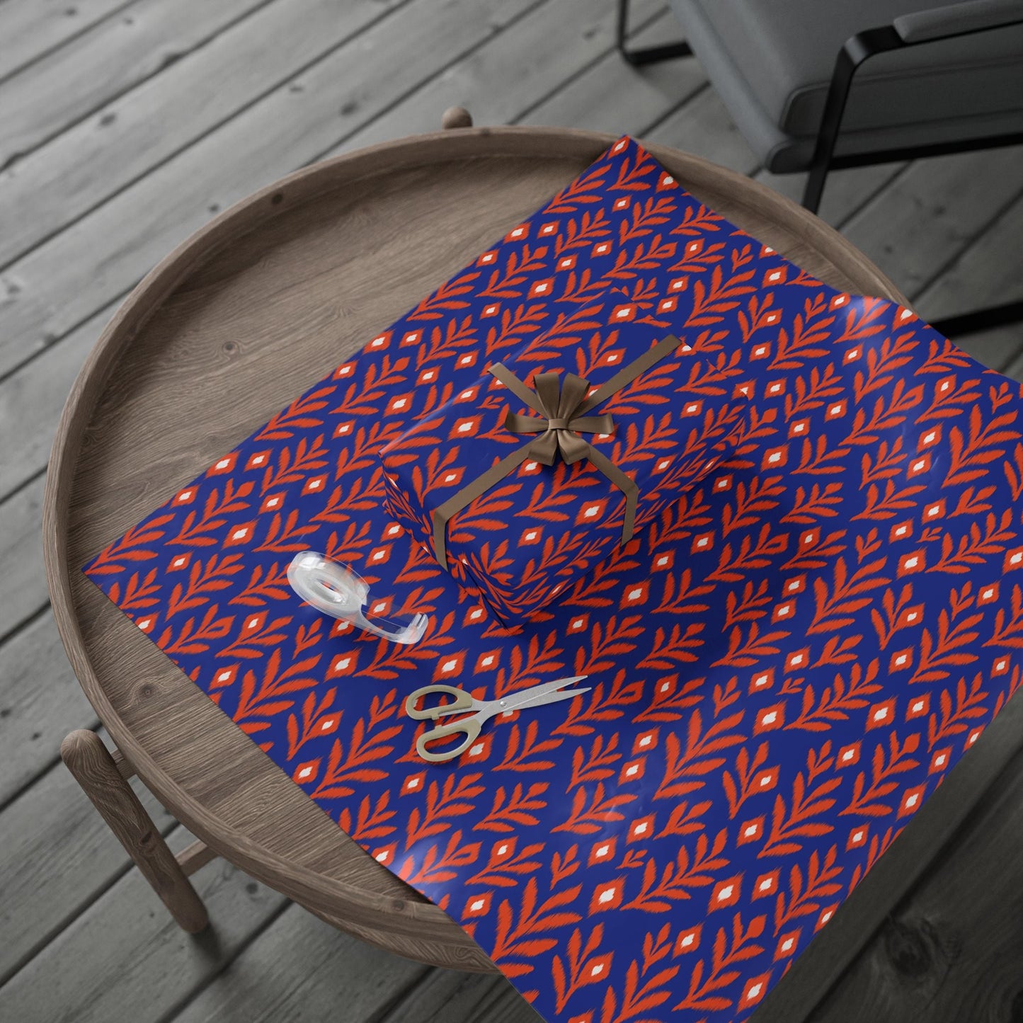 Gift Wrap | Bright Blue & Orange | Laurel