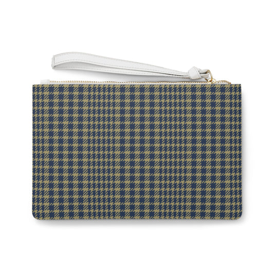 Clutch Bag | Gold & Blue | Tweed