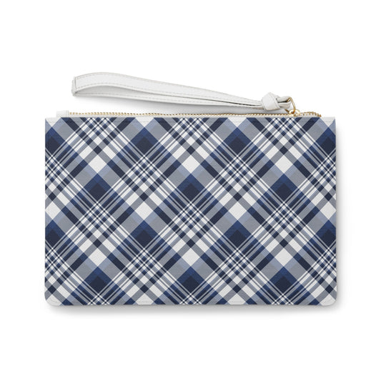 Clutch Bag | Navy & White | Tartan