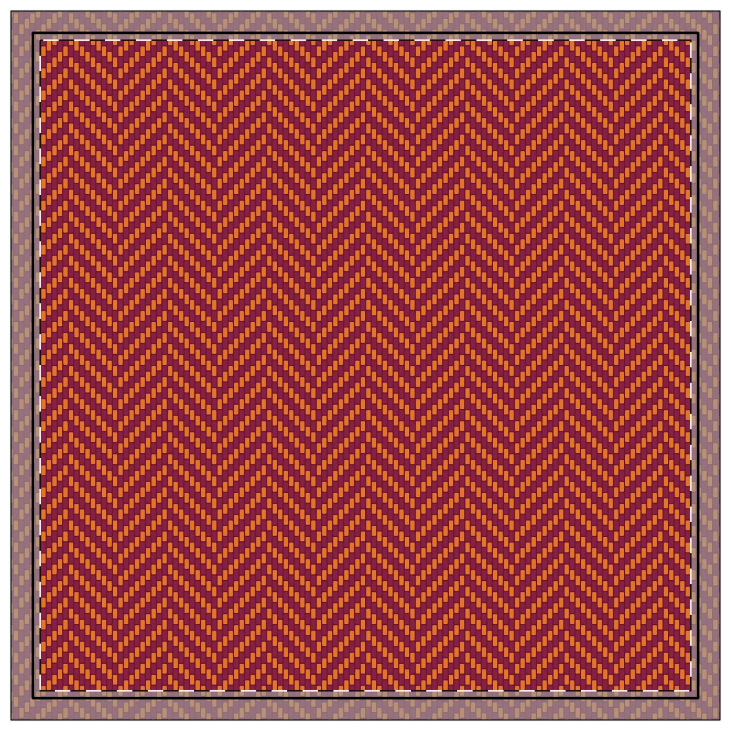 Napkins | Maroon & Orange | Herringbone
