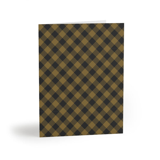 Notecards Set | Black & Gold | Gingham