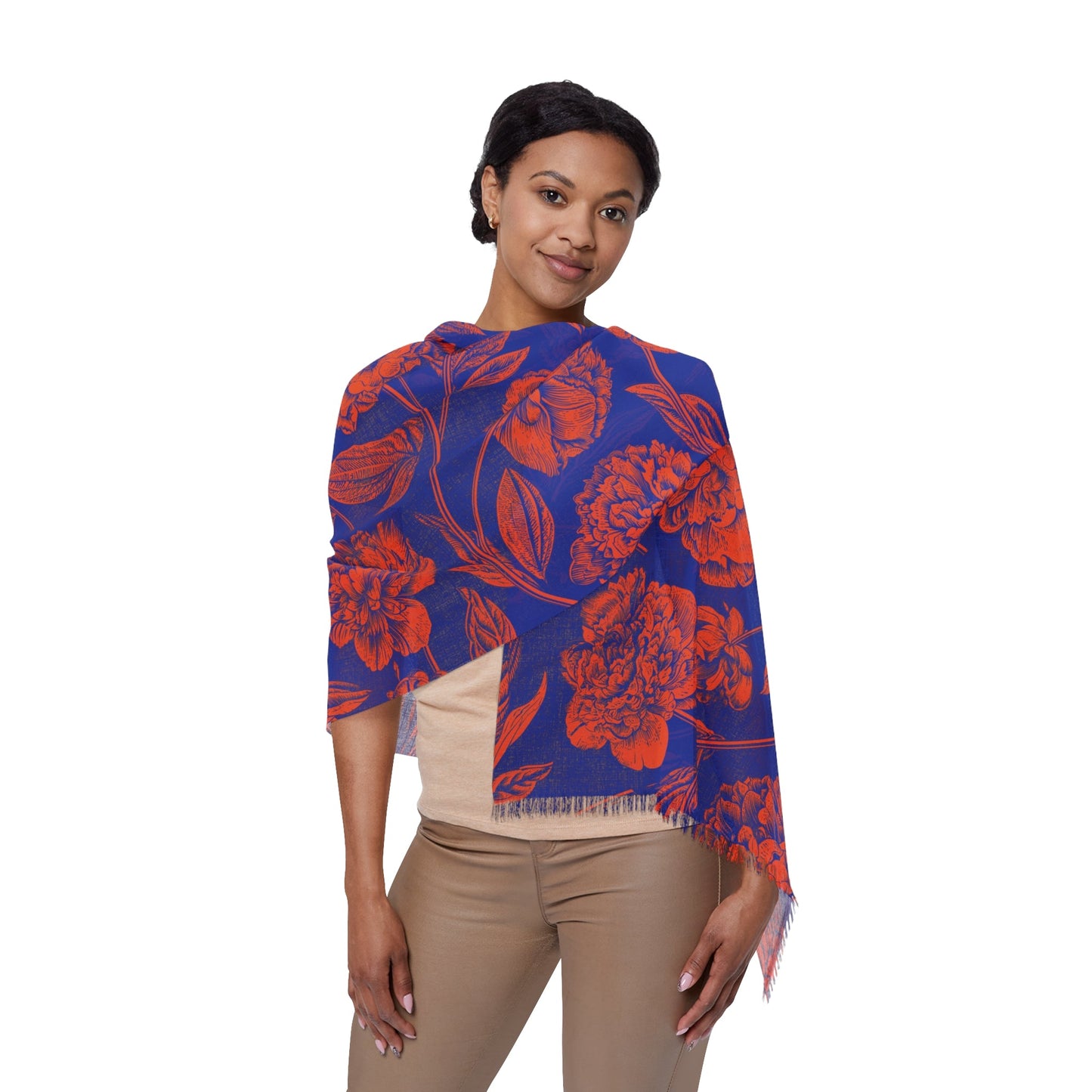 Scarf | Bright Blue & Orange | Peony