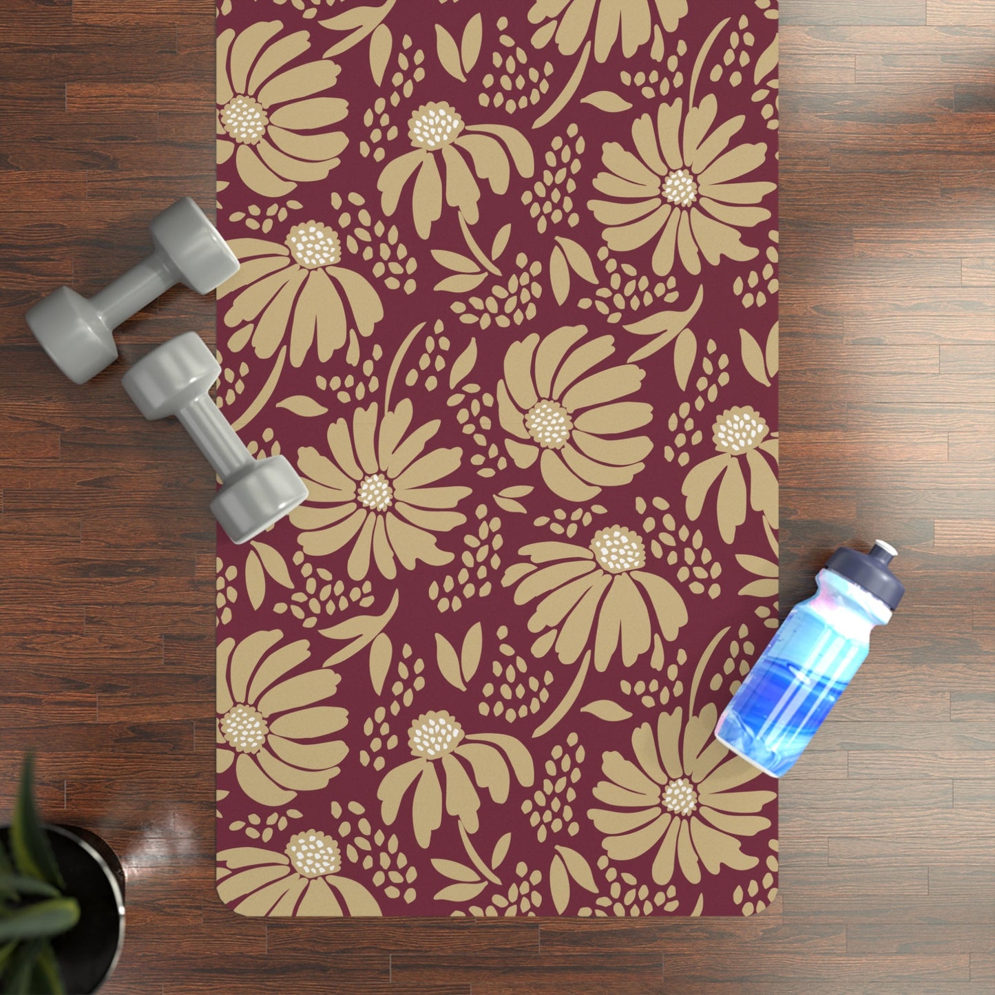 Yoga Mat | Maroon & Gold | Bellis