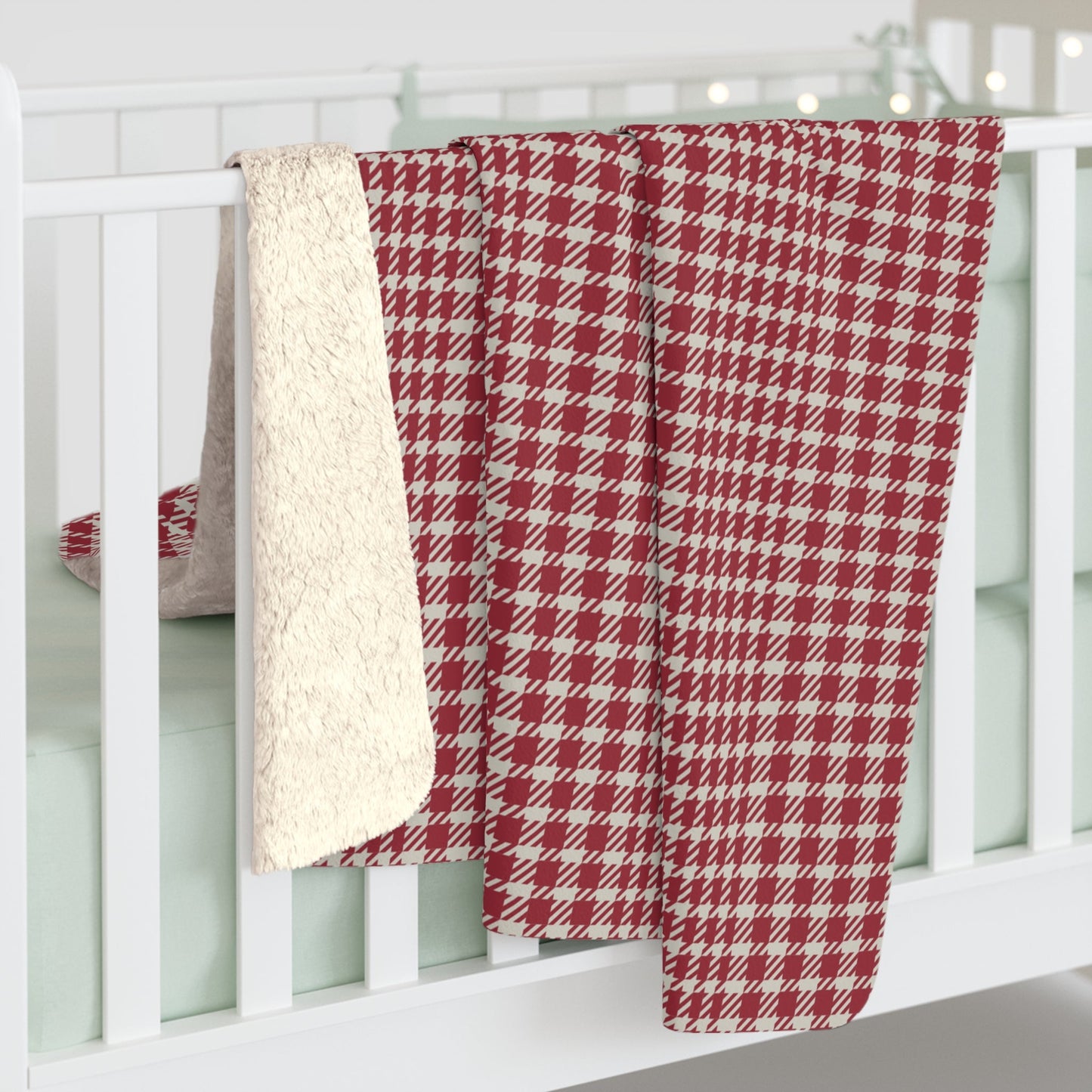 Sherpa Blanket | Maroon & White | Tweed