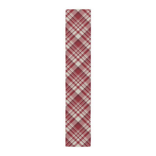 Table Runner | Maroon & White | Tartan